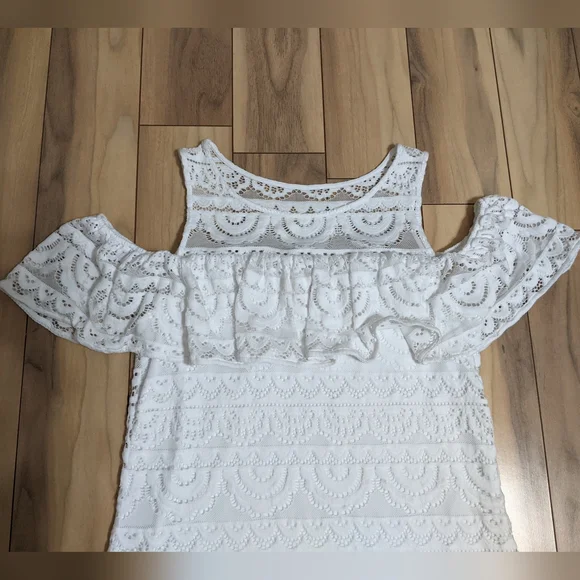 EUC! Lilly Pulitzer Women's Lyra Dress Resort White Lace Cold Shoulder Size S - Picture 12 of 13